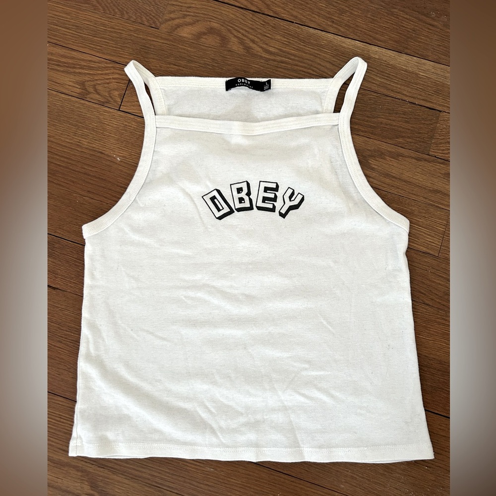Obey Women's White Tank